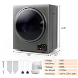 1.5 Cu .ft Clothes Dryer with with Stainless Steel Wall Mount