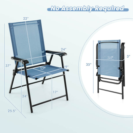 Juego de 2 sillas de comedor para patio con reposabrazos y estructura de metal