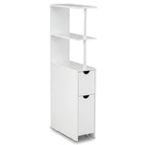 Slim Storage Freestanding Bathroom Cabinet with Open Shelves-White