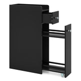 Small Bathroom Storage Cabinet 4-Tier with Slide Out Drawers on Casters