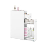 Small Bathroom Storage Cabinet 4-Tier with Slide Out Drawers on Casters