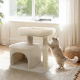 Árbol para Gatos Pequeño con Gran Poste Rascador Acolchado de Peluche para Gatos de Interior