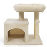 Árbol para Gatos Pequeño con Gran Poste Rascador Acolchado de Peluche para Gatos de Interior