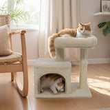 Árbol para Gatos Pequeño con Gran Poste Rascador Acolchado de Peluche para Gatos de Interior