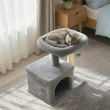Árbol para Gatos Pequeño con Gran Poste Rascador Acolchado de Peluche para Gatos de Interior