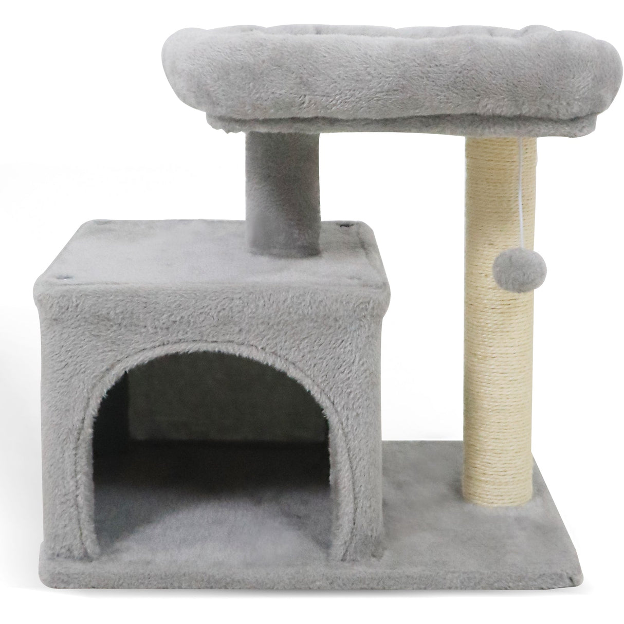 Árbol para Gatos Pequeño con Gran Poste Rascador Acolchado de Peluche para Gatos de Interior