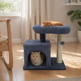 Árbol para Gatos Pequeño con Gran Poste Rascador Acolchado de Peluche para Gatos de Interior