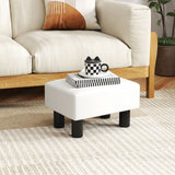 Small PU Leather Rectangular Seat Ottoman Footstool