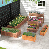 Huerto vertical elevado con 3 jardineras de madera