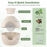Arenero inteligente para gatos con eliminación de olores electrónica y esterilización-Beige