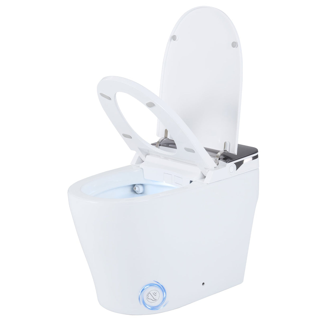 Inodoro inteligente con bidé incorporado, altura ADA con descarga automática y asiento con calefacción y control remoto - Blanco