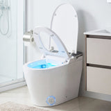 Inodoro inteligente con bidé incorporado, altura ADA con descarga automática y asiento con calefacción y control remoto - Blanco