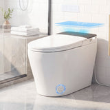 Inodoro inteligente con bidé incorporado, altura ADA con descarga automática y asiento con calefacción y control remoto - Blanco