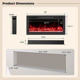 Smart WiFi Electric Fireplace Wall Mounted & Recessed 750W/1500W Heater