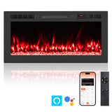 Smart WiFi Electric Fireplace Wall Mounted & Recessed 750W/1500W Heater
