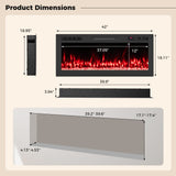 Smart WiFi Electric Fireplace Wall Mounted & Recessed 750W/1500W Heater