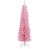 Árbol de Navidad artificial rosa de 2.13 m, nevado, con 635 puntas de rama