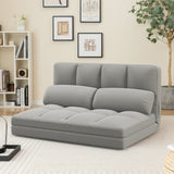 Floor Sofa Bed with 6 Positions Adjustable Backrest Skin-friendly Velvet Cover
