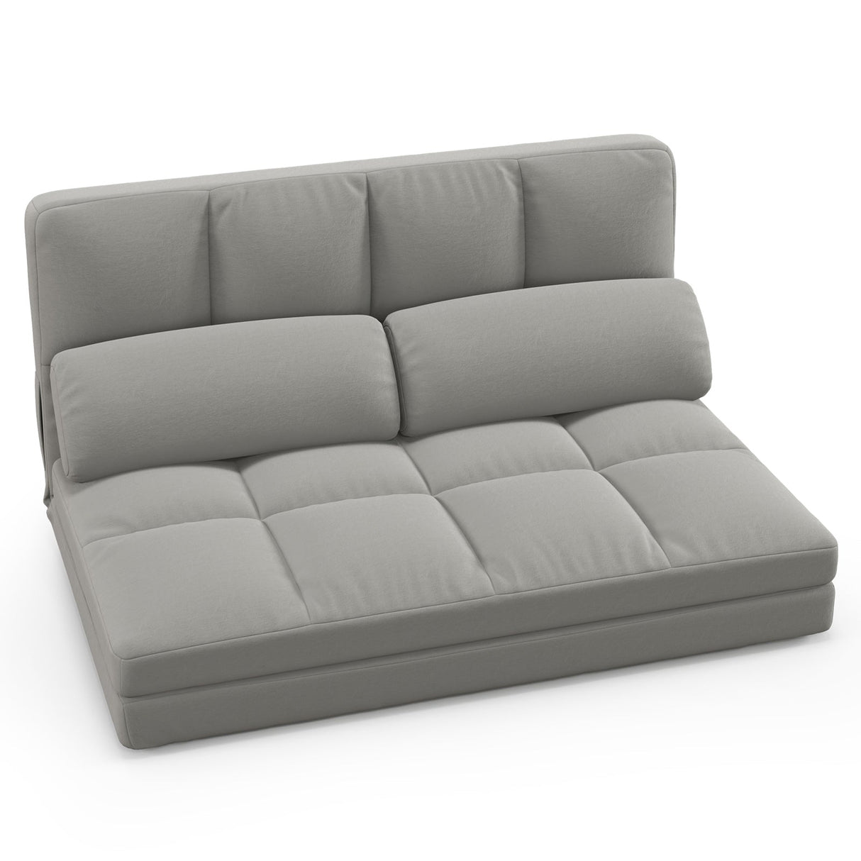 Floor Sofa Bed with 6 Positions Adjustable Backrest Skin-friendly Velvet Cover