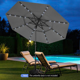 Sombrilla solar de patio de 3 metros con 32 luces LED y ventilación de 3 niveles