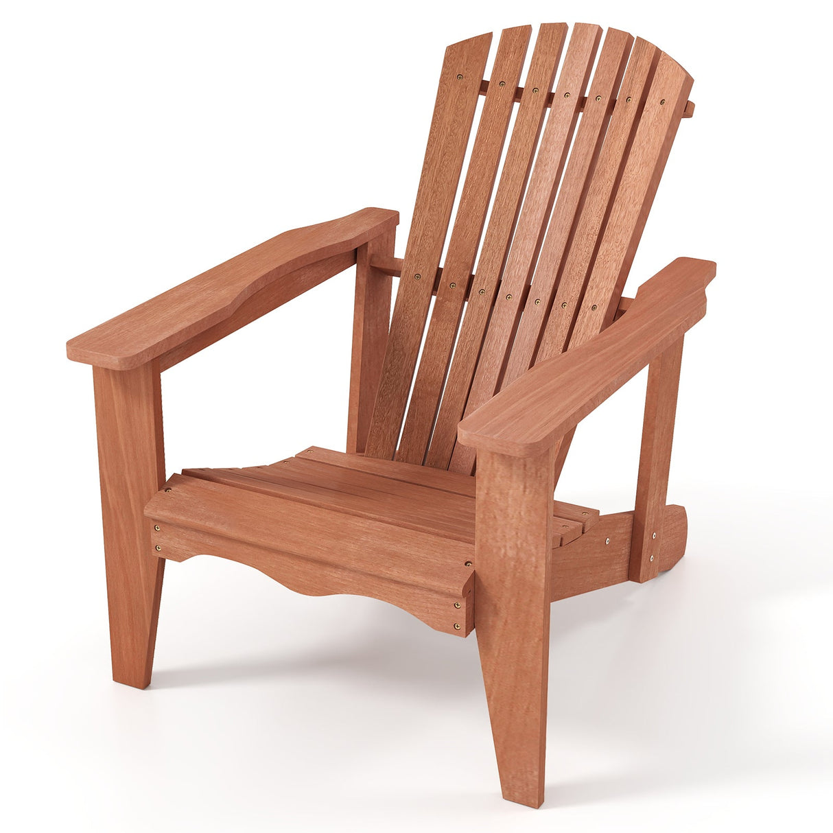 Sillón Adirondack de Madera Maciza con Respaldo Alto y Apoyabrazos Anchos