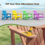 Sillón Adirondack de Madera Maciza con Respaldo Alto y Apoyabrazos Anchos
