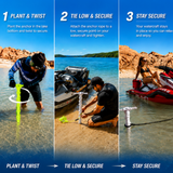 Sport Anchor with Carrying Case- Shallow Water Anchor Pole for Boats and PWC. Easy Storage, High-Strength ABS (4' tall)