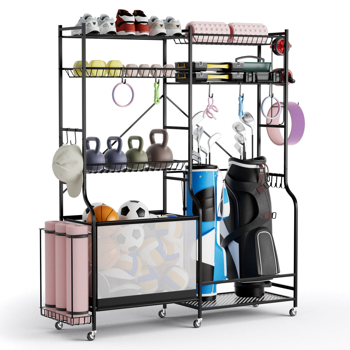 Organizador de equipo deportivo para garaje