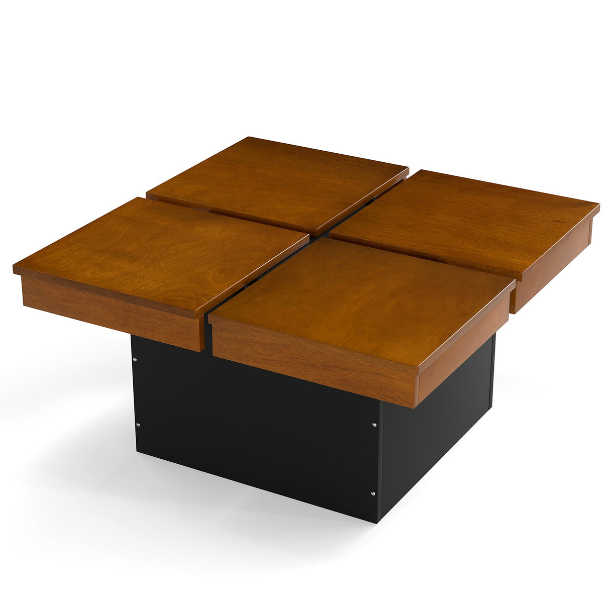 Mesa de centro cuadrada de estilo moderno de mediados de siglo-Nogal