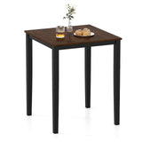 Square Dining Table with Solid Wood Frame for 4-Person