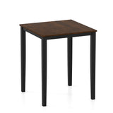 Square Dining Table with Solid Wood Frame for 4-Person