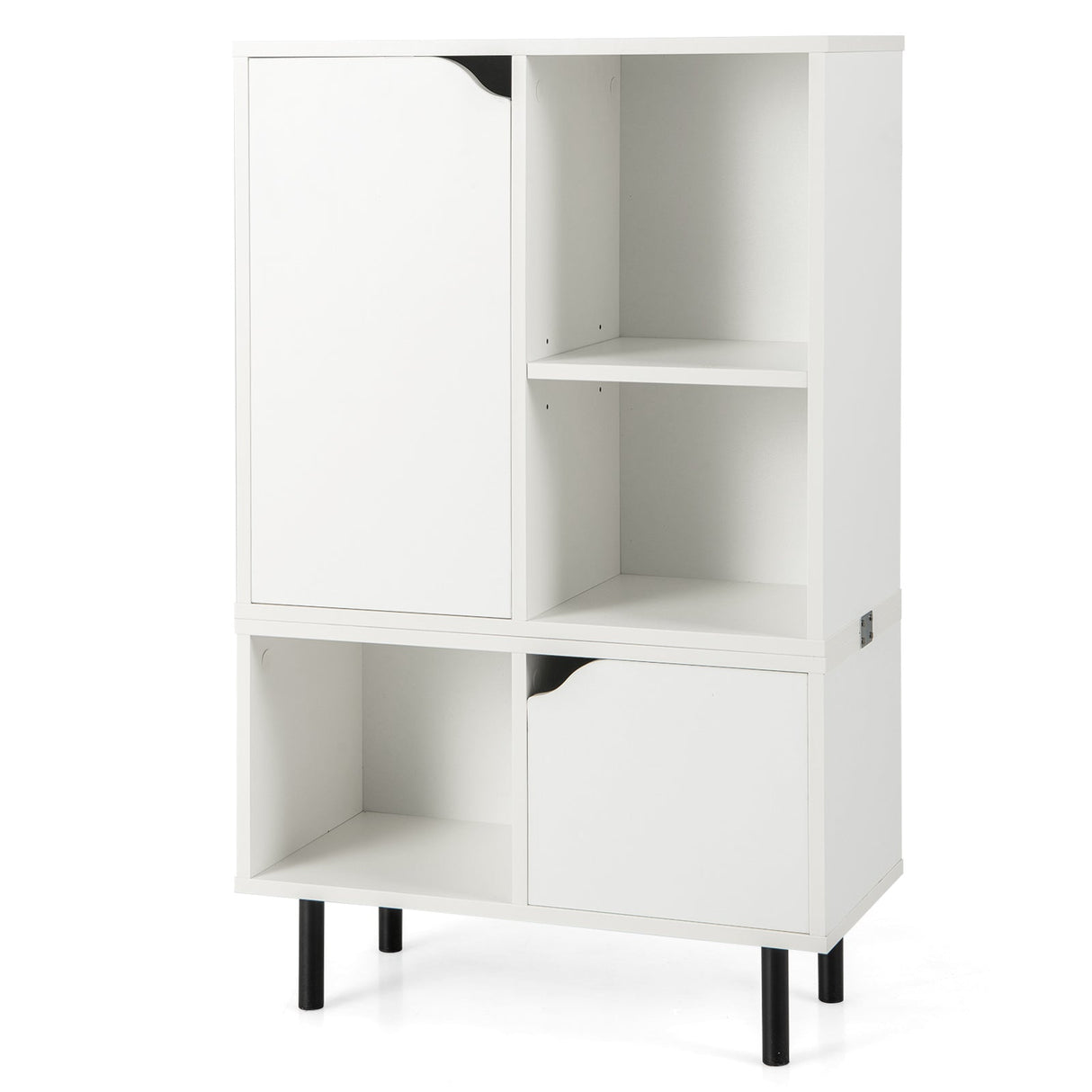 Estantería apilable con estante y cubos ajustables - Blanco