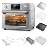 Horno de encimera de convección de acero inoxidable con función para hornear - Plateado