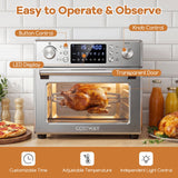 Horno de encimera de convección de acero inoxidable con función para hornear - Plateado