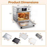 Horno de encimera de convección de acero inoxidable con función para hornear - Plateado