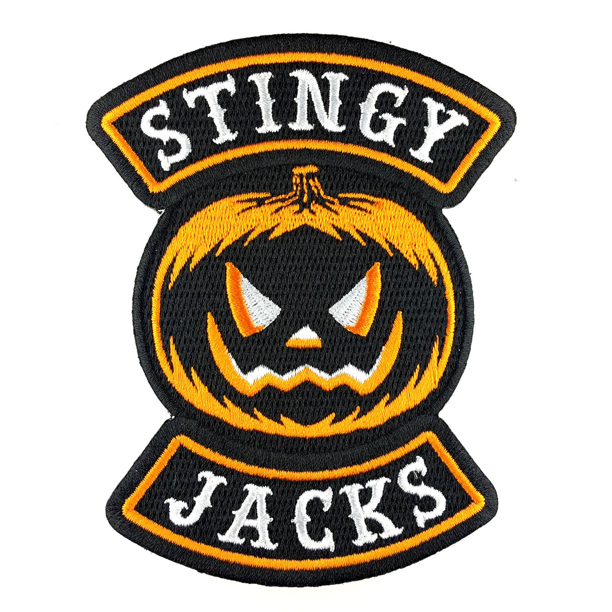 Stingy Jacks Jack-o-lantern Pumpkin Halloween Biker Patch: Iron-on