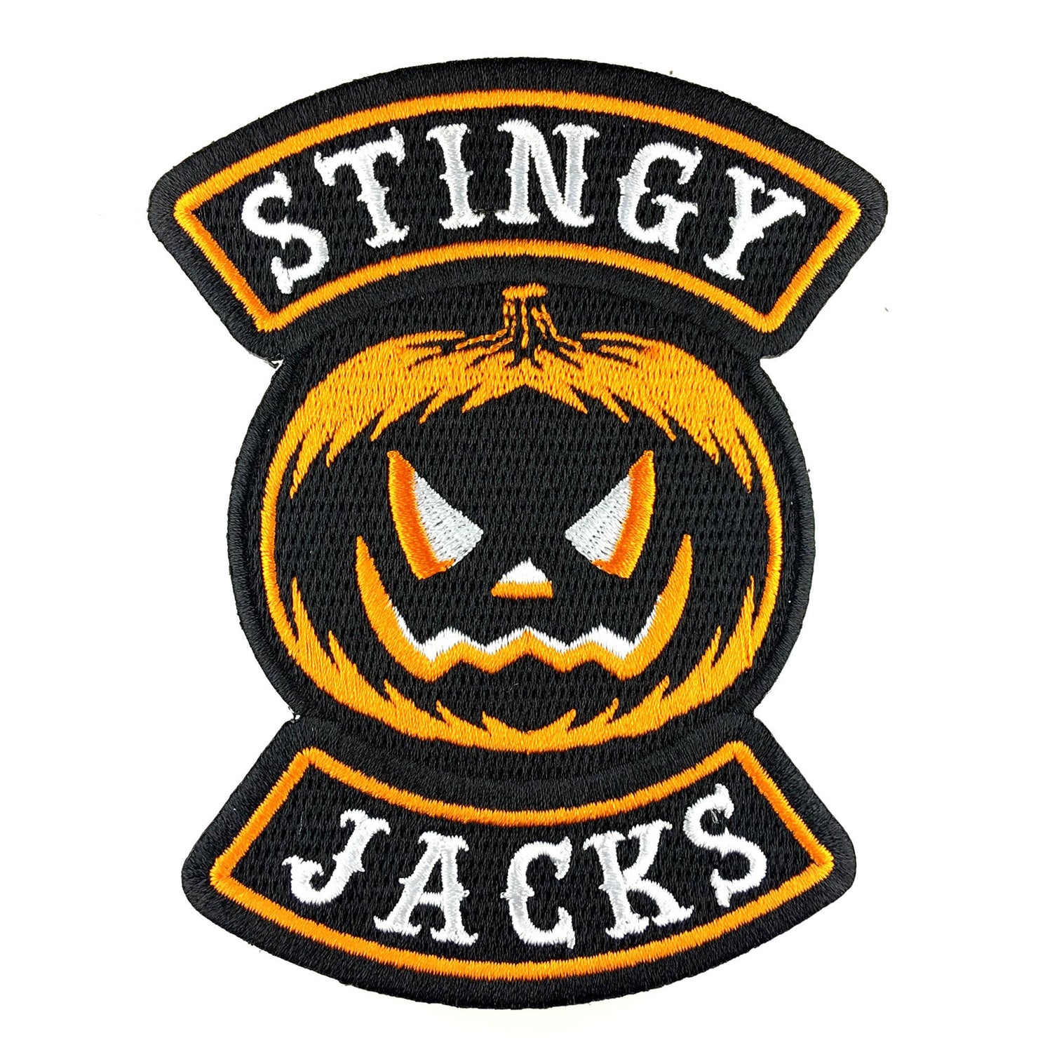 Stingy Jacks Jack-o-lantern Pumpkin Halloween Biker Patch: Iron-on