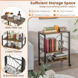 3-Tier Kitchen Baker's Rack Microwave Oven Storage Cart with Hooks