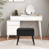 Otomana de almacenamiento de terciopelo con patas de madera maciza para sala de estar o dormitorio