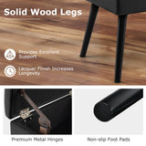 Otomana de almacenamiento de terciopelo con patas de madera maciza para sala de estar o dormitorio