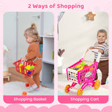 Supermercado de Juguete para Niños, 76 Piezas, Juego de Tienda de Comestibles de Imitación con Carrito de Compras