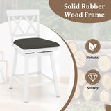 Swivel Bar Stools Set of 4 Counter Height Barstools with Backrest Upholstered Seat Cushion