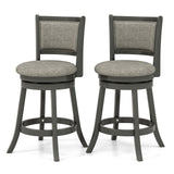 Juego de 2 taburetes giratorios con respaldo y asiento acolchados