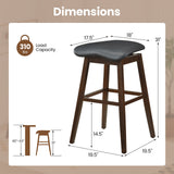Juego de 2 taburetes giratorios para bar con asiento contorneado acolchado y reposapiés - Negro y marrón