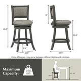 Juego de 2 taburetes giratorios con respaldo y asiento acolchados