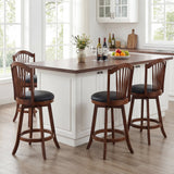 Taburetes de bar giratorios con respaldo y estructura de madera para isla de cocina