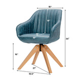 Juego Moderno Leathaire de 2 Sillones Giratorios con Patas de Madera de Haya