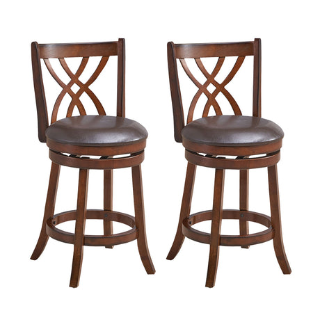 Sillas giratorias de altura de mostrador 360° con asiento acolchado de cuero sintético y reposapiés