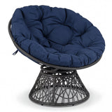 Sillón Papasan Giratorio Redondo de Mimbre con Cojín Grueso