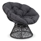 Sillón Papasan Giratorio Redondo de Mimbre con Cojín Grueso